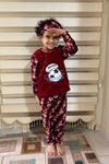 Erkek Çocuk Bordo Desenli Kışlık Polar Pijama Takımı 5K-4501B