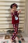 Erkek Çocuk Bordo Desenli Kışlık Polar Pijama Takımı 5K-4501B