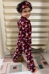 Erkek Çocuk Bordo Desenli Kışlık Polar Pijama Takımı 5K-4501B