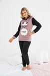 Kadın Desenli Kışlık Polar Pijama Takım 1C-4073