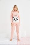Kadın Desenli Kışlık Polar Pijama Takım 15D-1055Y