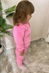 Kız Çocuk Pembe Kışlık Peluş Pijama Takımı 1P-4083