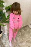 Kız Çocuk Pembe Kışlık Peluş Pijama Takımı 1P-4083