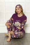 Kadın Desenli Kışlık Welsoft Yumuşak Pijama Takım 18E-14175