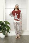 Kadın Desenli Kışlık Welsoft  Yumuşak Pijama Takım 18F-14206P
