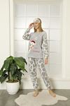 Kadın Desenli Kışlık Welsoft  Yumuşak Pijama Takım 18D-14210G