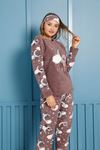 Kadın Desenli Kışlık Polar Pijama Takımı 7F-20073-1