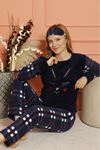 Kadın Lacivert Kışlık Polar Welsoft Pijama Takımı 18K-1861