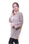 Kadın İnce Vizon Ajurlu Mevsimlik Triko Hırka 5D-6047