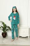 Çocuk Yeni Yıl Desenli Kışlık Welsoft Polar Pijama Takımı(BİR BEDEN BÜYÜK TERCİH EDİNİZ) 6E-6006
