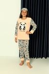 Çocuk Panda Desenli Kışlık Welsoft Polar Pijama Takımı 7E-8376