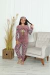 Kız Çocuk Desenli Kışlık Welsoft Polar Pijama Takımı 5E-6373