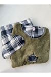 Kadın Yeni Welsoft Desenli Kışlık Polar Pijama Takım 7F-0253