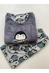 Kadın Desenli Welsoft Desenli Kışlık Polar Pijama Takım 1D-0226