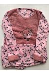 Kadın Pembe Desenli Welsoft Desenli Kışlık Polar Pijama Takım 1C-2181