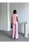 Kadın Yazlık Pembe Kot Detay İşlemeli Ceket Gömlek 11D-2338